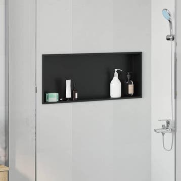vidaXL Douche Niche Zwart 75 x 30 x 9,5 cm Roestvrij staal, Verzenden, Nieuw