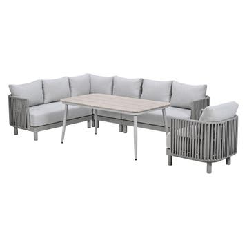 Garden Impressions Andong lounge dining set 6-delig - taupe, Verzenden, Nieuw
