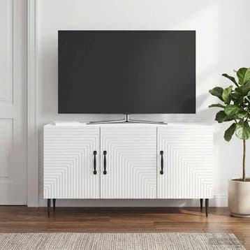 vidaXL TV-kast Hoogglans Wit 99 x 34,5 x 50 cm Bewerkt hout, Huis en Inrichting, Kasten | Televisiemeubels, Minder dan 50 cm, Verzenden