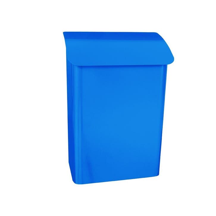 Basic Lugon wandbrievenbus staal - blauw, Tuin en Terras, Brievenbussen, Nieuw, Verzenden