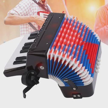 Compacte Zwarte Accordion met 17 Toetsen en 8 Bassen - Muzik, Muziek en Instrumenten, Accordeons, Verzenden, Nieuw