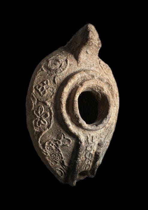 Byzantijns / vroeg-islamitische olielamp met dieren en, Antiek en Kunst, Antiek | Overige Antiek