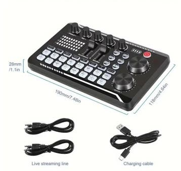 Podcast Set met Microfoon Audio Interface Streaming Opname, Verzenden, Nieuw