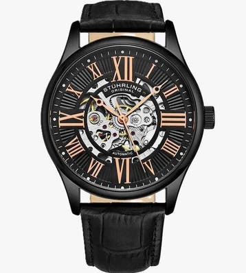Stührling Original - Automatic - Skeleton - Black Gold - New, Nieuw