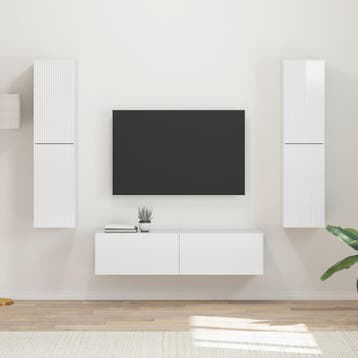 vidaXL Tv-meubelset 6 st 31 x 30 x 60 cm Hoogglans wit, Huis en Inrichting, Minder dan 50 cm, Verzenden, Nieuw, Minder dan 100 cm