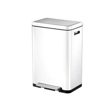 EKO X-Cube pedaalemmer 45 ltr - Wit/Mat RVS, Huis en Inrichting, Verzenden, Nieuw