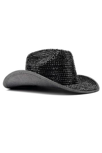 Cowboyhoed Donkergrijs Strass Steentjes Grijze Cowgirl Weste, Ophalen of Verzenden, Nieuw, Carnaval