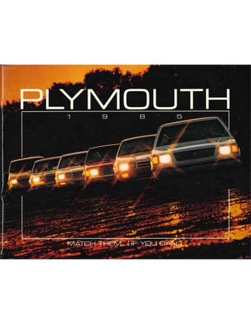 1985 PLYMOUTH PROGRAMMA BROCHURE ENGELS (USA), Nieuw, Author