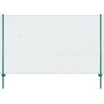 vidaXL Draadgaashek met palen 25x2 m staal groen, Tuin en Terras, Schuttingen, Verzenden, Nieuw, IJzer, 2 meter of meer
