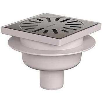 Xellanz Doucheput - 15x15cm - met Onderuitloop - RVS, Doe-het-zelf en Verbouw, Sanitair, Ophalen of Verzenden, Nieuw, Rvs