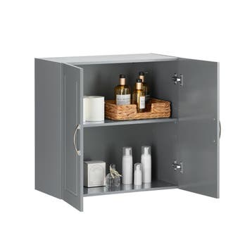 2dekans | SoBuy Wandkast met 2 Deuren - 60x30x60 cm - Grijs, Huis en Inrichting, Kasten | Wandmeubels, Ophalen of Verzenden, Zo goed als nieuw