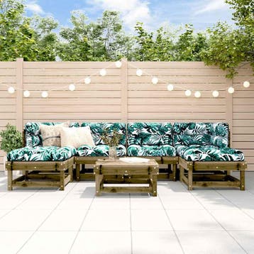 vidaXL 7-delige Loungeset geïmpregneerd grenenhout, Verzenden, Nieuw, 7 zitplaatsen, Loungeset