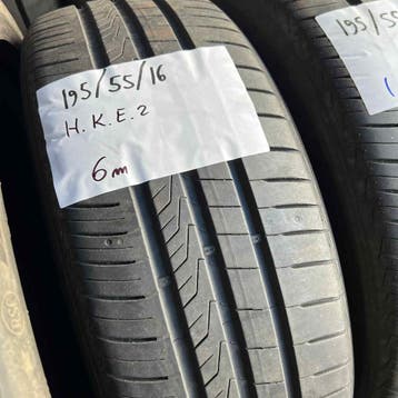 2 x Hankook 195-55-16 Zomerbanden 6mm, Gebruikt, 16 inch, Ophalen of Verzenden, Band(en)