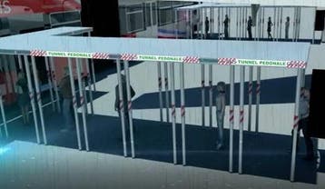 Veiligheids tunnel I Bescherming bij vallend materiaal e.a.