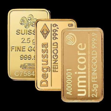 2.5 gram .999.9 Goud, Diverse Minters, Goud