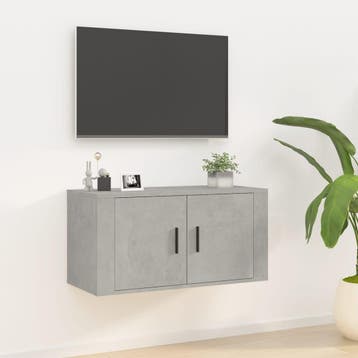 vidaXL Tv-wandmeubel 80x34,5x40 cm betongrijs, Huis en Inrichting, Kasten | Televisiemeubels, Verzenden, Nieuw, 50 tot 100 cm
