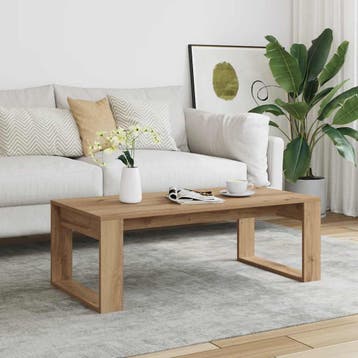 vidaXL Salontafel 102x50x35 cm bewerkt hout artisanaal, 100 tot 150 cm, Verzenden, Nieuw, 50 tot 100 cm