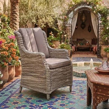 Darwin deluxe dining tuinstoel bruin, Ophalen of Verzenden, Nieuw, Wicker
