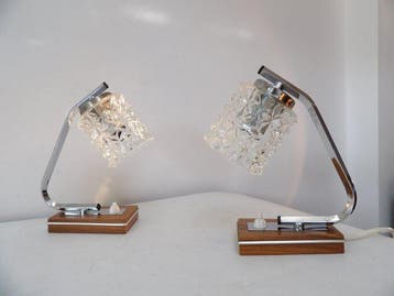 Richard Essig - Lamp (2) - Chroom/Glas/Hout