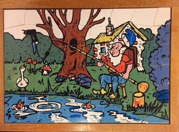Vintage puzzel kabouter vist (zie afbeelding), Verzenden, Nieuw
