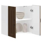 Keuken Wandkast 60 cm – Eiken Houtlook met Glazen Deuren, Huis en Inrichting, Keuken | Keukenelementen, Verzenden, Nieuw