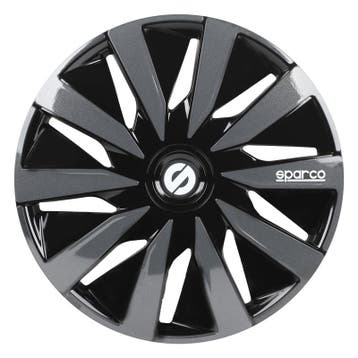 4-Delige Sparco Wieldoppen  Lazio 14-inch zwart/grijs, Auto diversen, Wieldoppen, Verzenden, Nieuw