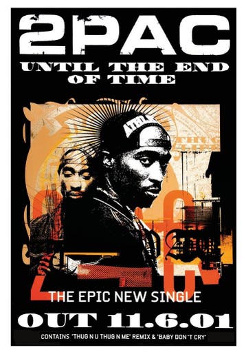 Posters - 2 PAC Tupac - Until the end of time, Verzenden, Zo goed als nieuw