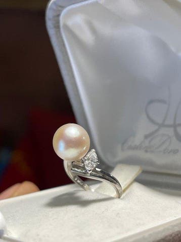 Zonder minimumprijs - Mikimoto - Verlovingsring - Princesse