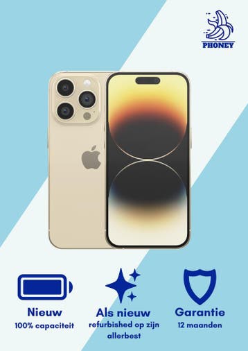 iPhone 14 Pro | 12 Maanden Garantie | 256GB, Verzenden, Refurbished, Zonder simlock, Zonder abonnement