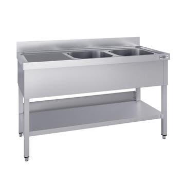 GGM Gastro | RVS spoeltafel ECO - 1600x600mm - met onderblad, Verzenden, Nieuw in verpakking, RVS Meubilair