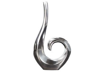 Moderne vaas WAVE 47cm zilver aluminium gepolijst decoratie, Ophalen of Verzenden, Nieuw
