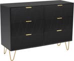 Commode - Dressoir - Ladekast - 100x34x73 cm - Zwart - UEV, Verzenden, Zo goed als nieuw