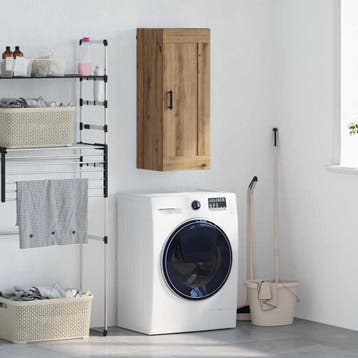 vidaXL Wandkast Artisan Eiken 34,5 x 34 x 90 cm Bewerkt hout, Minder dan 50 cm, Verzenden, Nieuw, Minder dan 100 cm
