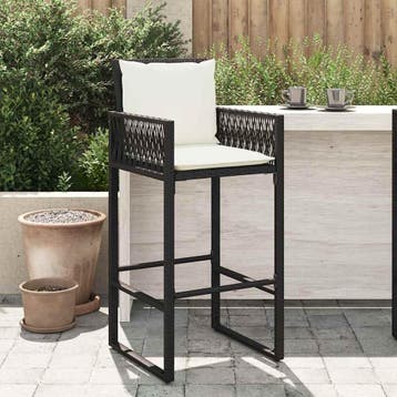 Tuinbarkrukken 2 stuks - Zwart - Retourdeal 52% Korting, Ophalen of Verzenden, Zo goed als nieuw, Wicker