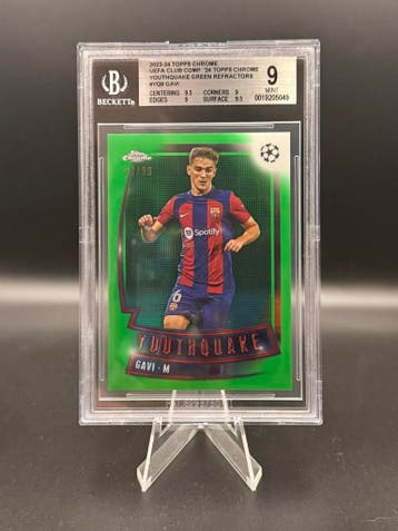 Beckett 9 Topps Chrome Youthquake Gavi Green Refractors 34/9, Verzenden, Zo goed als nieuw, Losse kaart