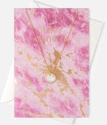 Orelia giftcard HAPPY BIRTHDAY, goudkleurige ketting, Verzenden, Nieuw