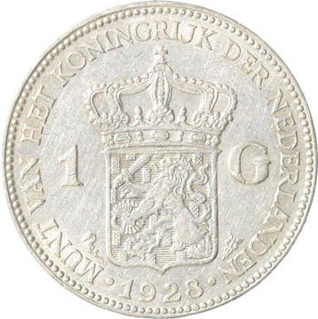 Nederland. Wilhelmina. 1 Gulden 1928 (Zonder minimumprijs), Postzegels en Munten