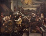 Jacopo Bassano (1510-1592), cerchia di - Scena di mercato