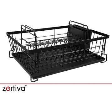 Zortiva Vaatdroger 2 niveaus 43 cm zwart met bestekbak, l..., Ophalen of Verzenden, Nieuw