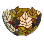 Tiffany wandlamp – Hulstbladmotief – B 25 × H 14 cm (Art., Verzenden, Nieuw