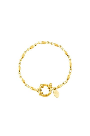 Goudlief Armband ovale ketting goud kleur stainless steel, Verzenden, Nieuw, Zilver, Overige materialen