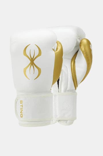 STING Bokshandschoen | Wit / Goud (Maat: 14OZ), Verzenden, Nieuw, Overige, Vechtsportbescherming