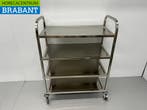 RVS Serveerwagen Dienwagen 4 lagen 95 cm Horeca, Ophalen of Verzenden, Nieuw in verpakking