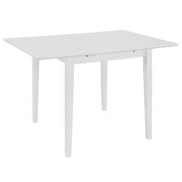 vidaXL Eettafel verlengbaar (80-120)x80x74 cm MDF wit, Verzenden, Nieuw