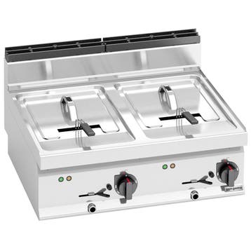 GGM Gastro | Dubbele elektrische friteuse - 10+10 liter - 18, Verzenden, Nieuw