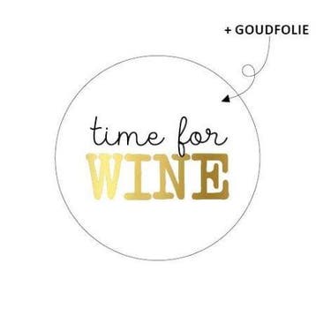 10 x Sticker rond 40mm - Time for wine, Ophalen of Verzenden, Nieuw