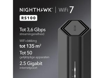 Netgear Nighthawk RS100 - Router - WiFi 7 - 360° bereik, Computers en Software, Verzenden, Zo goed als nieuw, Netgear