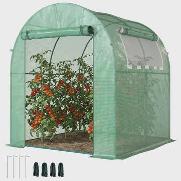 Outsunny Kweekkas 180x180x200 cm met Roldeur en Mesh Raam, Verzenden, Nieuw