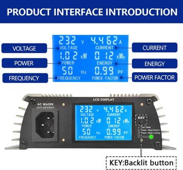Y&H 1000W netgekoppelde omvormer met digitaal display, stape, Verzenden, Zo goed als nieuw