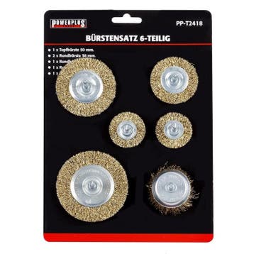 Set van 6 borstels: 1 x 50 mm komborstel +  5 staalborstels:, Ophalen of Verzenden, Nieuw